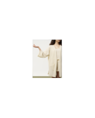 MONGOLIAN CASHMERE LONGER WHITE CARDIGAN  (+10 cm.)