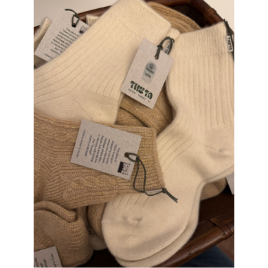 MONGOLIAN CASHMERE - CALZE BIANCHE TG. 36-38