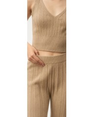 MONGOLIAN CASHMERE RIBBED WHITE TOP