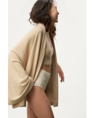 MONGOLIAN CASHMERE BEIGE PLAID  90x165