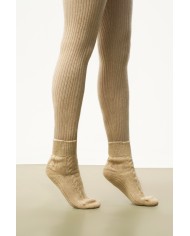 MONGOLIAN CASHMERE - BEIGE GLITTER SOCKS