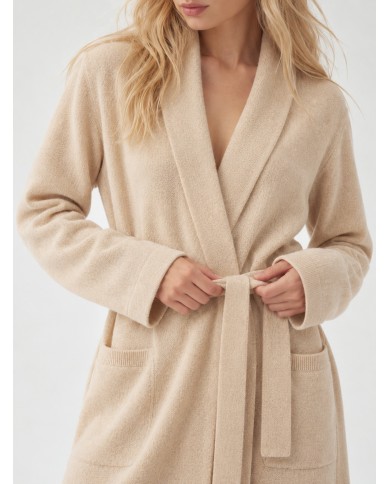 MONGOLIAN CASHMERE BEIGE NIGHTGOWN