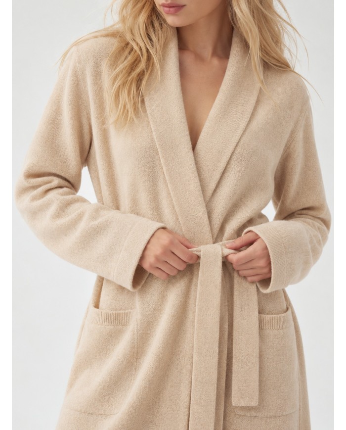 MONGOLIAN CASHMERE BEIGE NIGHTGOWN