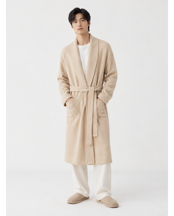 MONGOLIAN CASHMERE BEIGE NIGHTGOWN